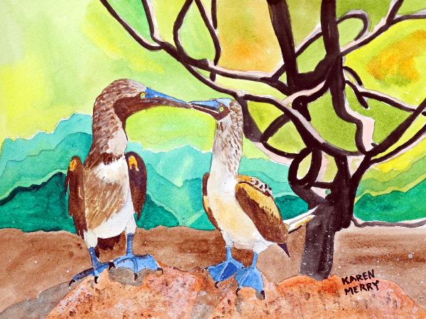 Two Blue-footed Boobies